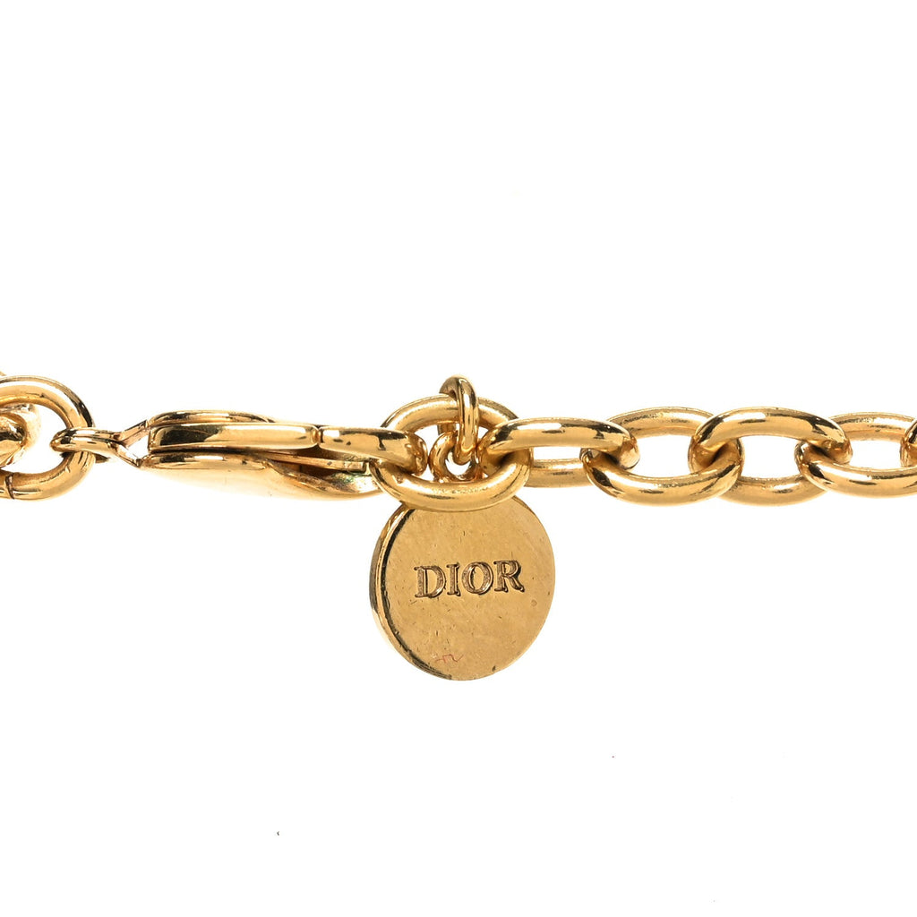 Christian Dior Metal CD Choker Necklace Gold