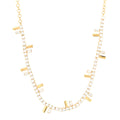 Fendi Metal Crystal Fendi First Tennis Choker Necklace Gold