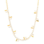 Fendi Metal Crystal Fendi First Tennis Choker Necklace Gold