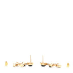 Chanel Resin Crystal Pearl CC Drop Earrings Gold Black