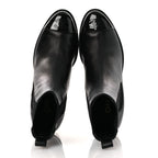 Chanel Shiny Grained Calfskin Patent Cap Toe Interlocking CC Short Boots 37.5 Black