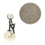 Christian Dior Crystal Pearl My ABCDior Y Tribale Earring Black Silver