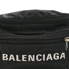 Balenciaga Recycled Sport Nylon Logo Embroidered Wheel Beltpack Black