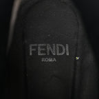 Fendi Calfskin Stretch Fabric Rockoko Biker Boots 38 Tobacco Black Marino