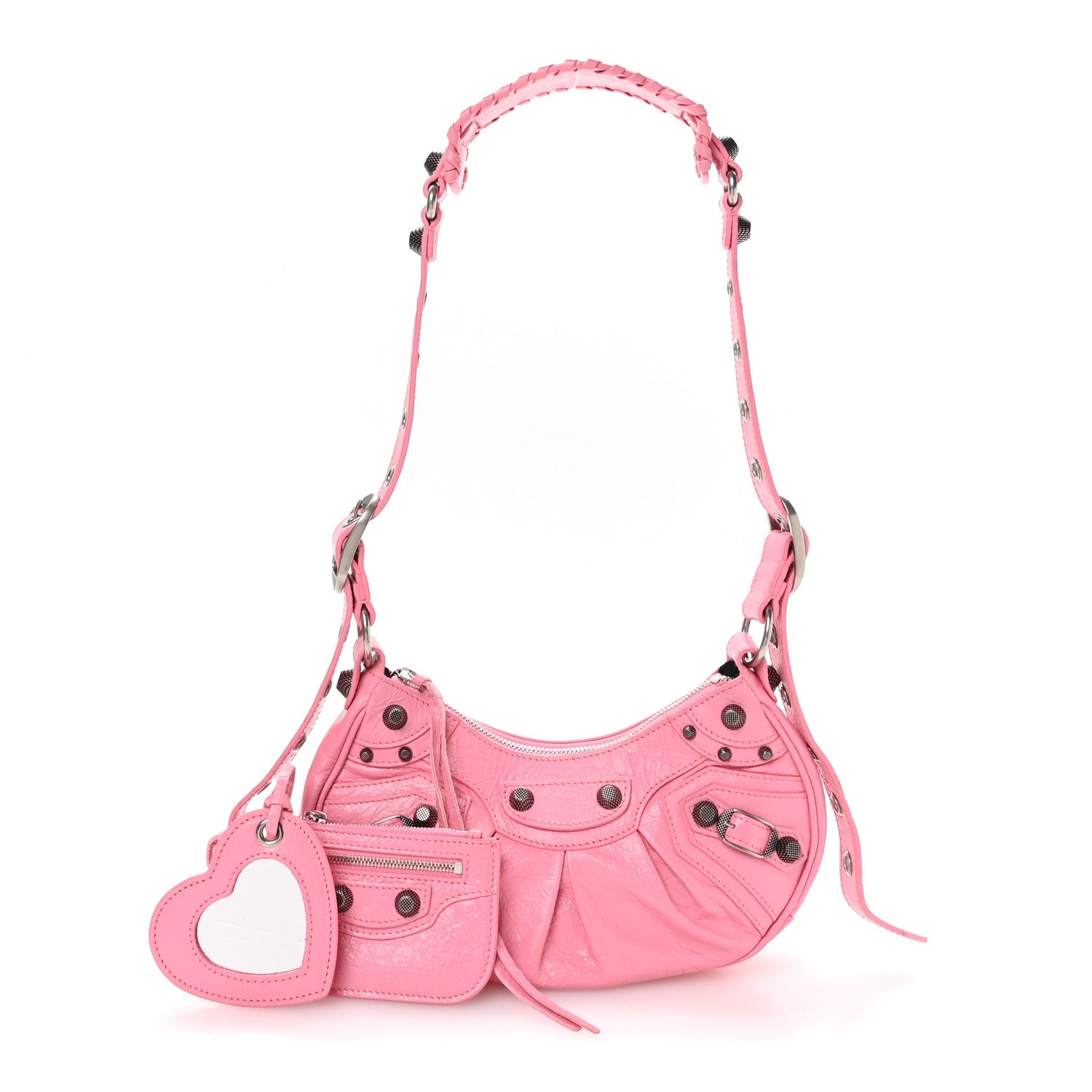 Balenciaga Agneau Arena Le Cagole Shoulder Bag XS Candy Pink