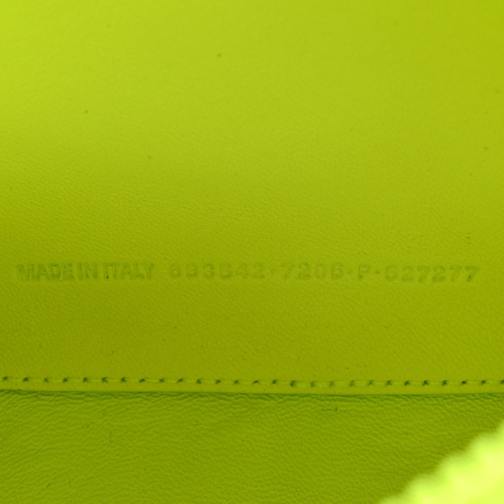 Balenciaga Grained Calfskin Embossed Car Camera Bag Yellow Fluo Black