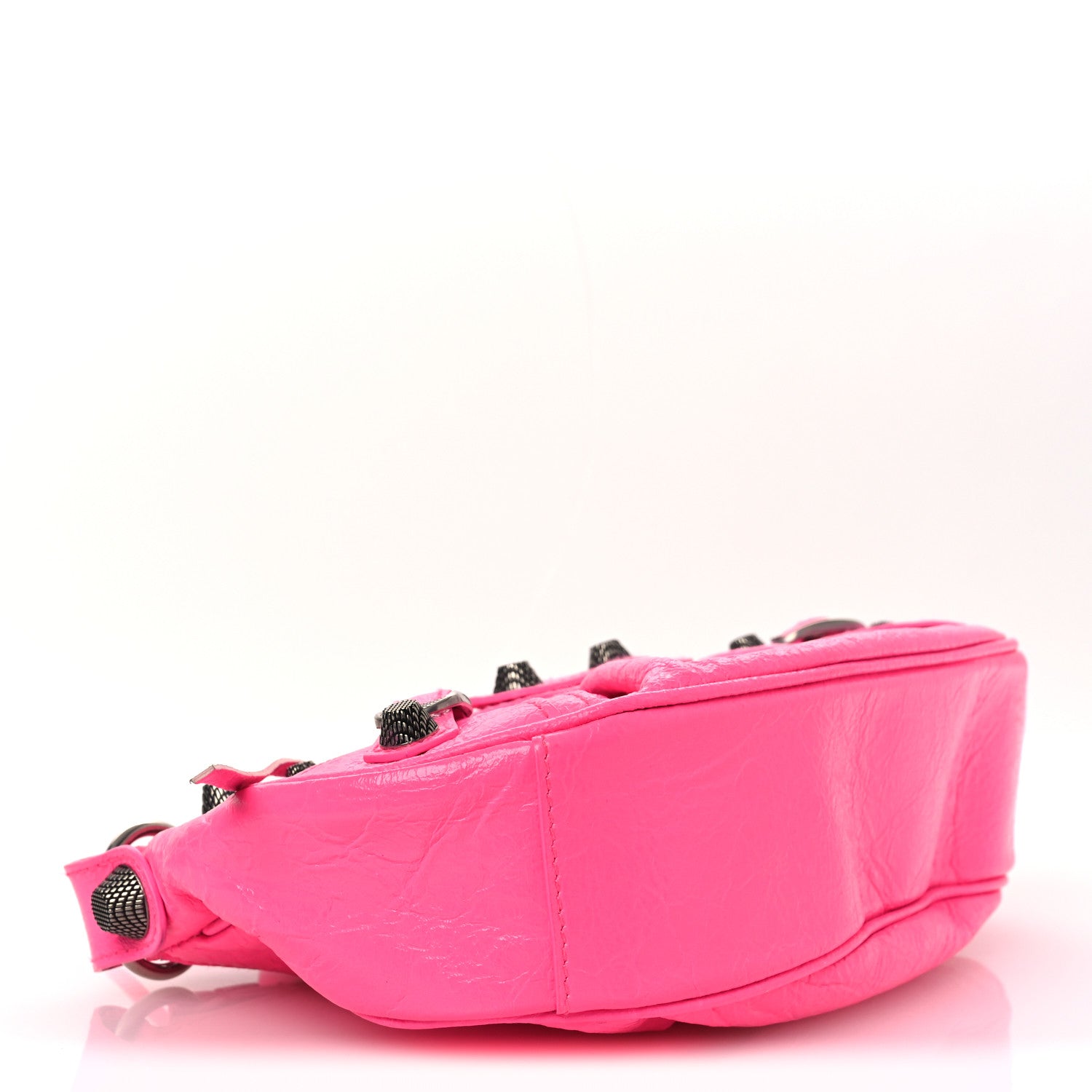 Balenciaga Agneau Arena Le Cagole Shoulder Bag XS Hot Pink