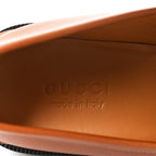 Gucci Harness Calfskin GG Tennis Embossed Mens Horsebit Loafers 9 Dark Brown
