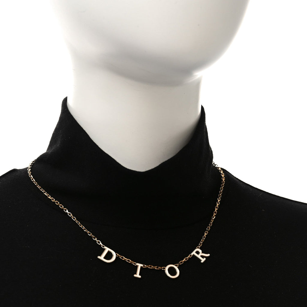 Christian Dior Metal Lacquer Dio(r)evolution Necklace Gold