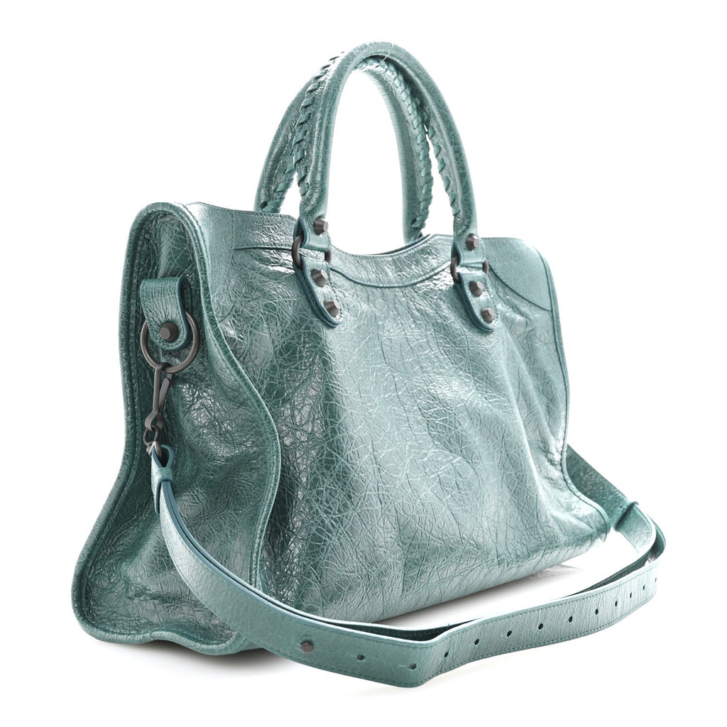 Balenciaga Arena Lambskin Classic Hardware Medium Le City Dark Emerald