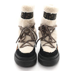 Fendi Sheepskin Suede Apres Chic Boots 38 Black