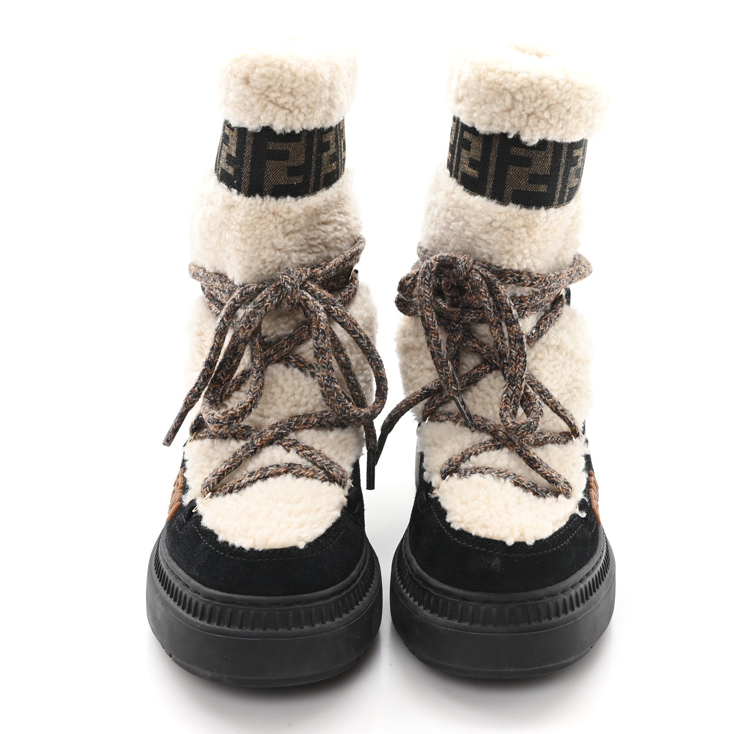 Fendi Sheepskin Suede Apres Chic Boots 38 Black