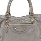 Balenciaga Agneau Giant 12 Gold Hardware Part Time Gris Pyrite