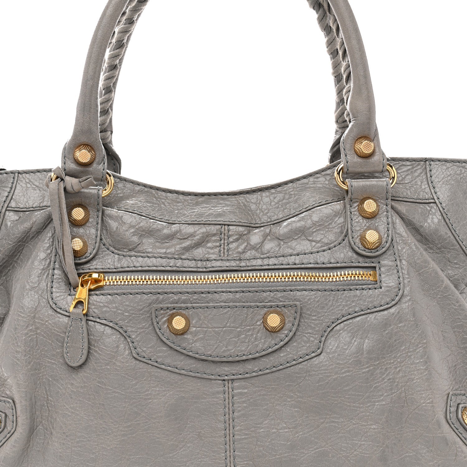 Balenciaga Agneau Giant 12 Gold Hardware Part Time Gris Pyrite