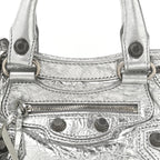 Balenciaga Agneau Arena Neo Cagole Mini Handbag Silver