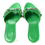 Balenciaga Agneau Arena Cagole 50mm Slide Sandals 37 Vivid Green