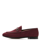 Gucci New Canvas GG Monogram Malaga Kid Horsebit Womens Jordaan Loafers 36.5 Rosso Ancora