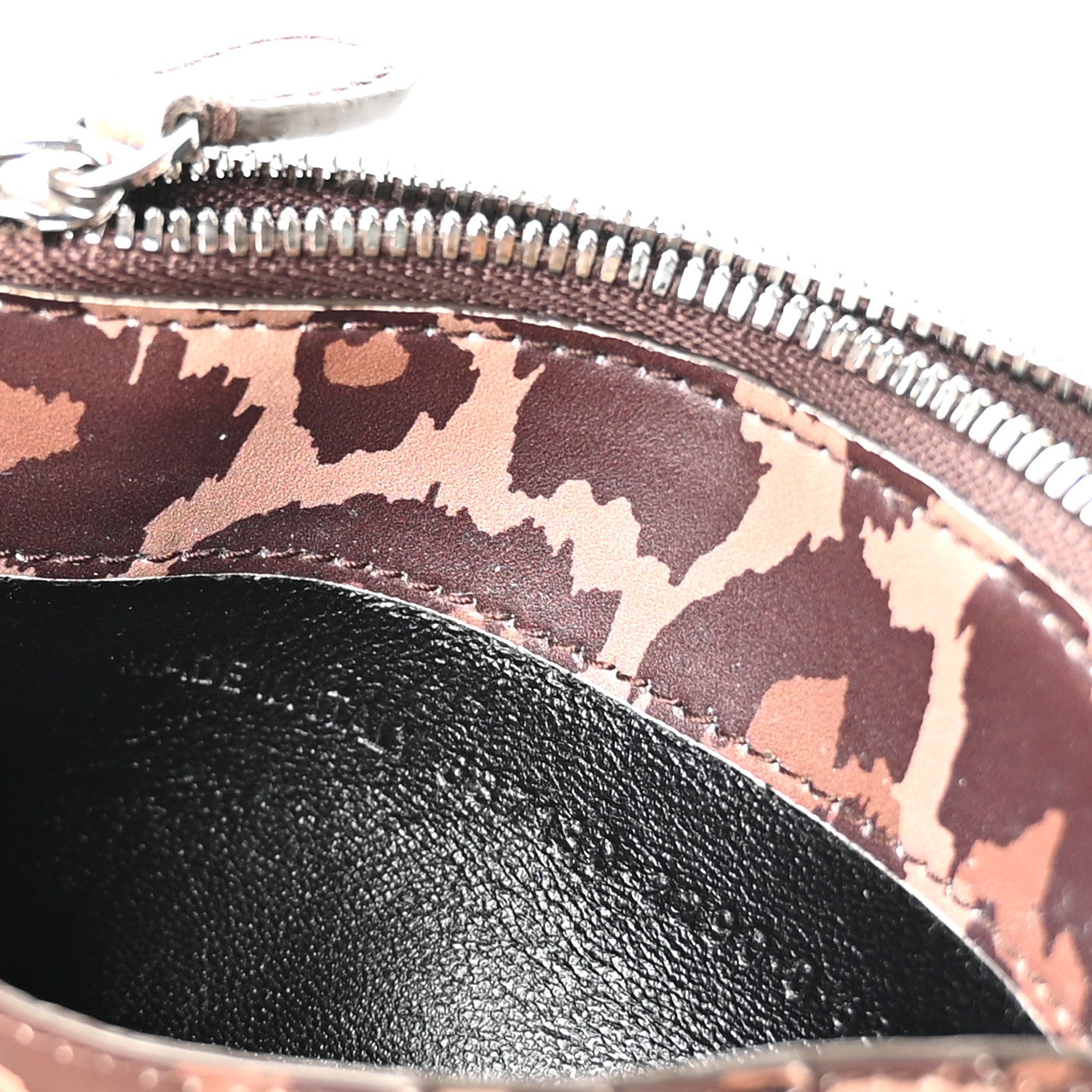 Balenciaga Calfskin Logo Leopard Print Cash Long Coin Card Holder Beige White