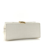 Balenciaga Calfskin Crocodile Embossed Small Hourglass Top Handle Bag White