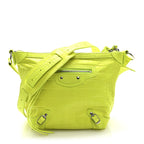 Balenciaga Extra Supple Calfskin Crocodile Embossed Neo Classic Hardware Hobo XS Flou Yellow