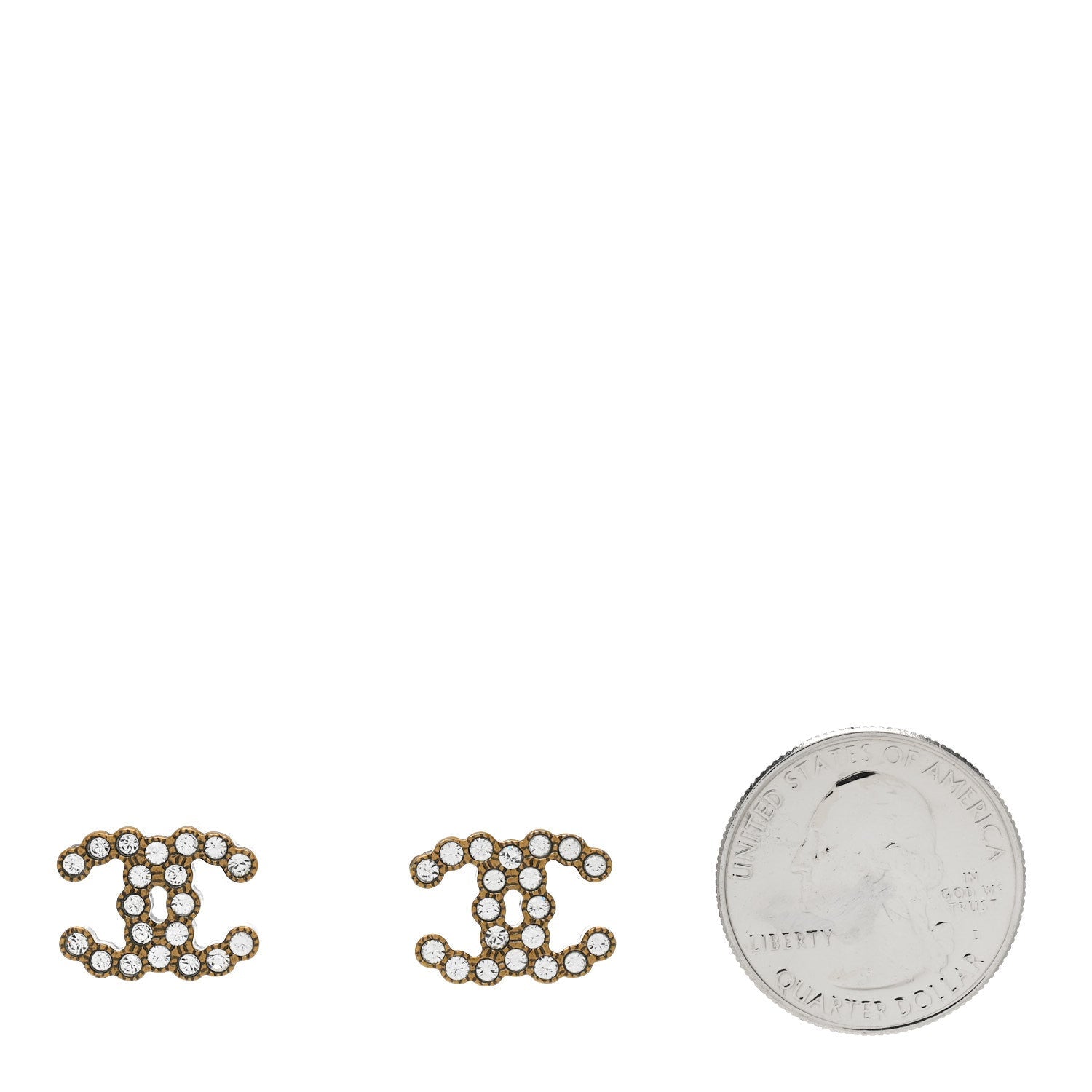 Chanel Crystal City Of Lights CC Earrings Gold