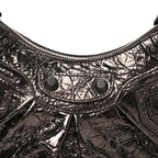 Balenciaga Metallic Agneau Arena Le Cagole Shoulder Bag XS Dark Bronze