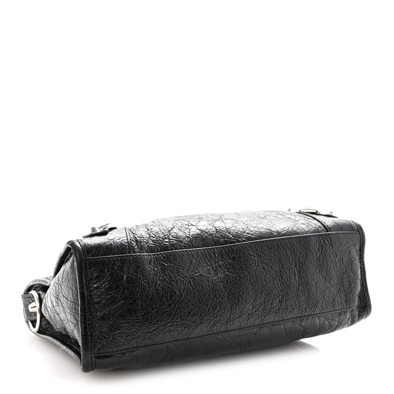 Balenciaga Agneau Arena Storico Silver Hardware Small Le City Black