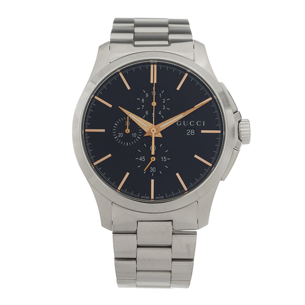 Gucci Stainless Steel 44mm G-Timeless Chronograph Quartz Watch Black