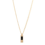 Christian Dior Metal CD Bar Necklace Gold Black