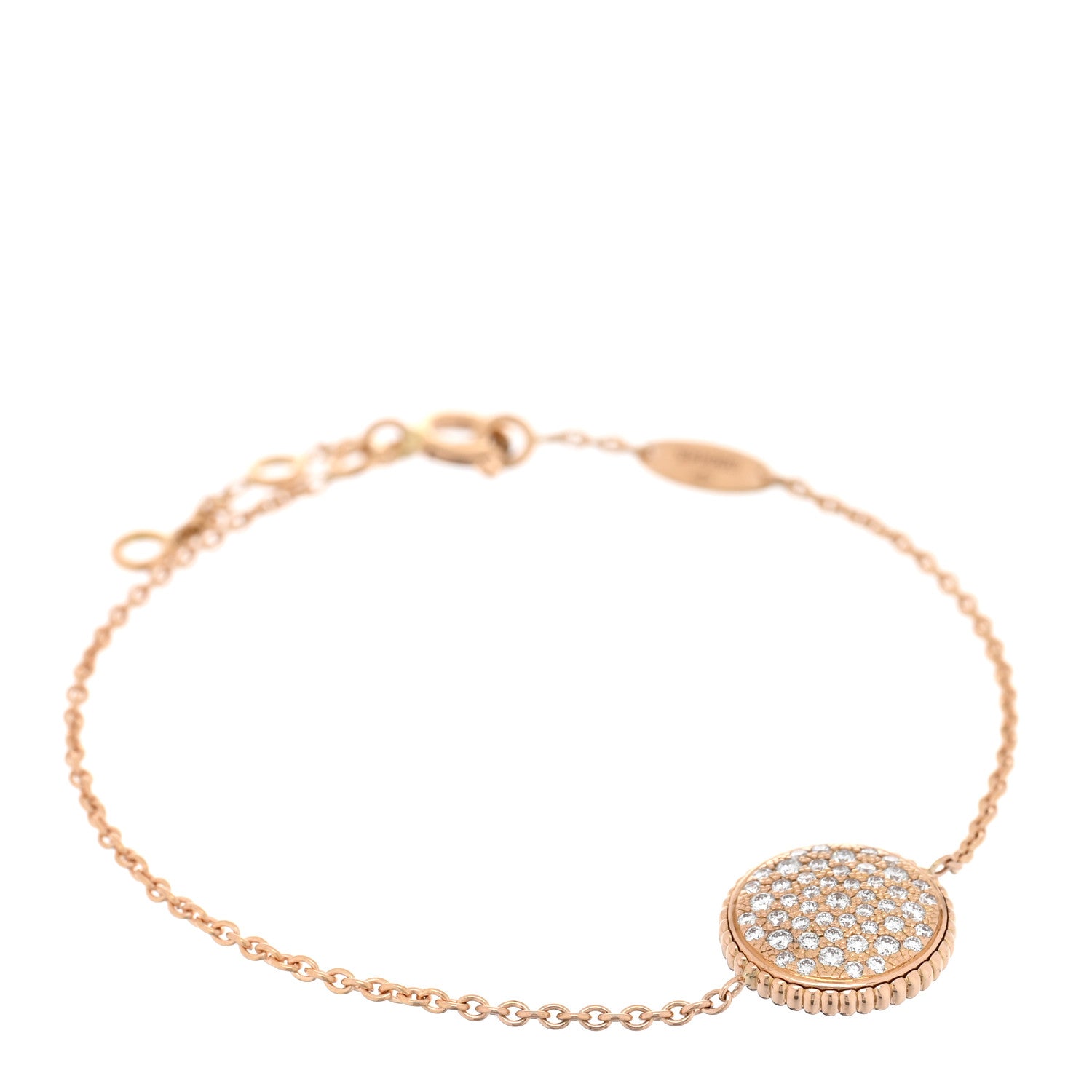Christian Dior 18K Yellow Gold Pave Diamond Rose Des Vents Bracelet