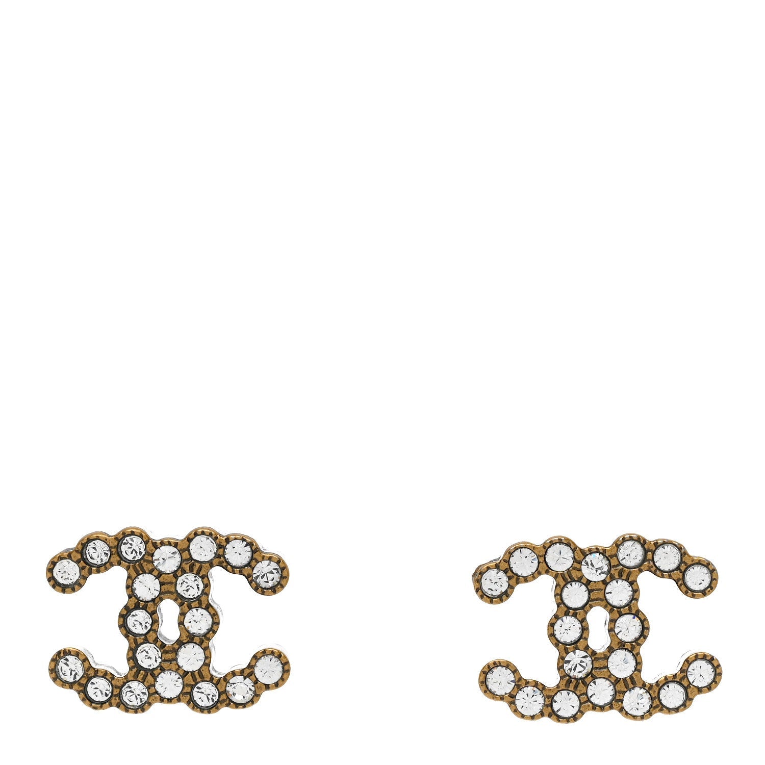 Chanel Crystal City Of Lights CC Earrings Gold