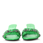 Balenciaga Agneau Arena Cagole 50mm Slide Sandals 37 Vivid Green