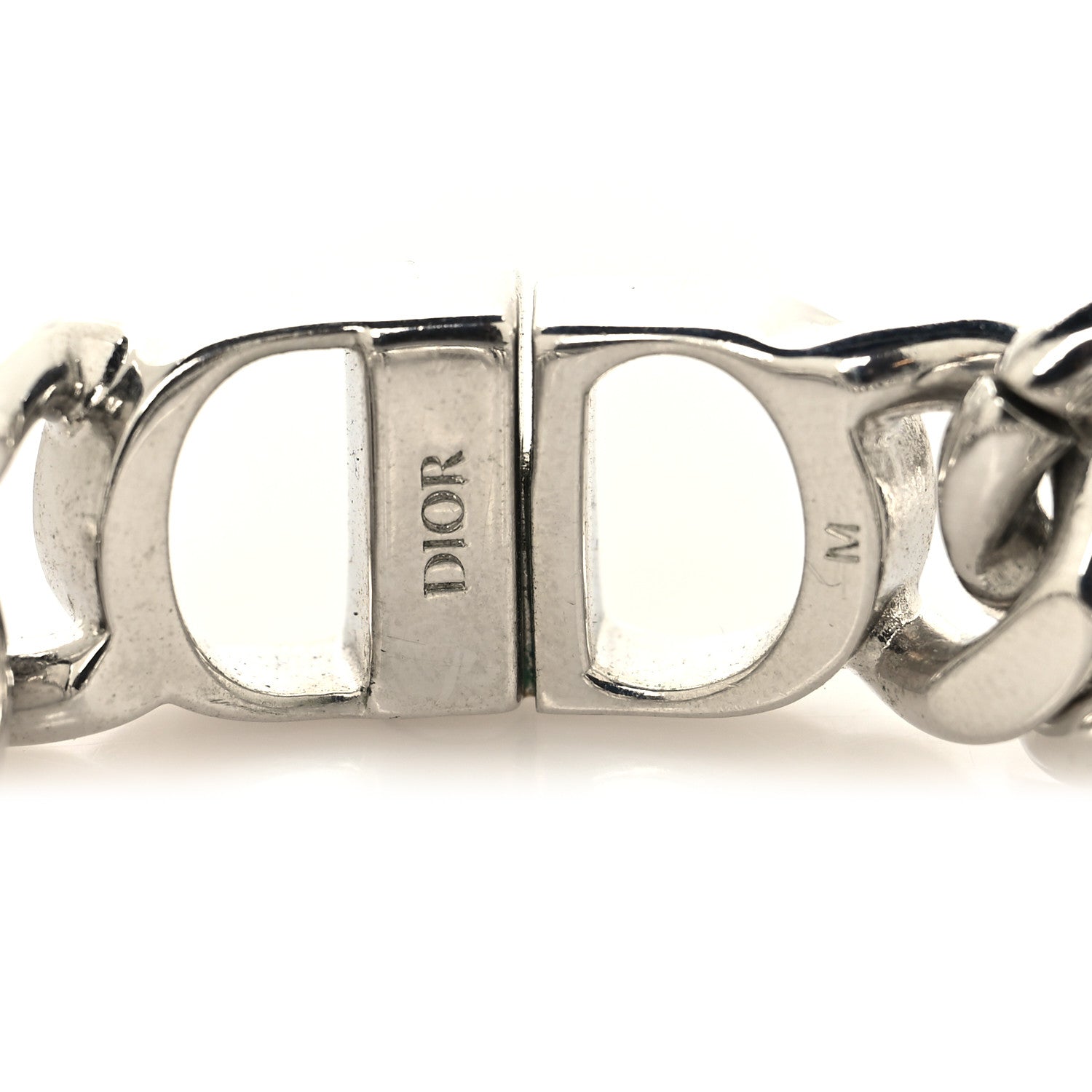 Christian Dior Brass CD Icon Chain Bracelet M Silver
