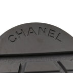 Chanel Grained Calfskin Shiny Calfskin CC Lace Up Combat Boots 41 Gray Black