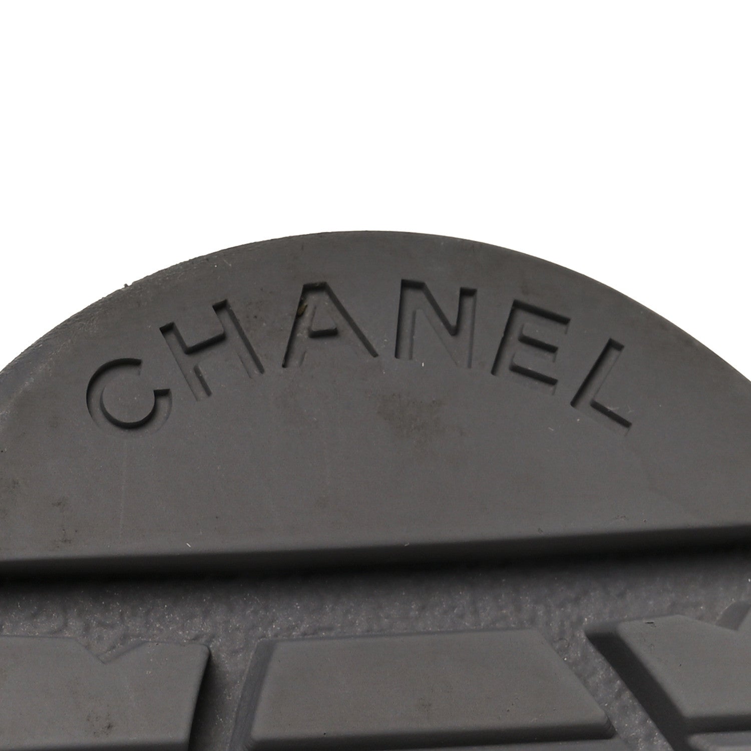 Chanel Grained Calfskin Shiny Calfskin CC Lace Up Combat Boots 41 Gray Black
