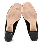 Gucci Kid Scamosciato GG Marmont Fringe 50mm Loafer Pumps 39.5 Black
