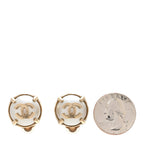 Chanel Pearl CC Clip On Earrings Gold