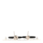 Chanel Metal Resin Crystal Pearl CC Drop Earrings Black Silver