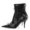 Balenciaga Agneau Arena Cagole 70mm Ankle Boots 37 Black