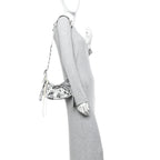 Balenciaga Agneau Arena Graffiti Le Cagole Shoulder Bag XS White Black