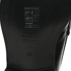 Gucci Goatskin Womens Logo 15mm Loafers 35 Black