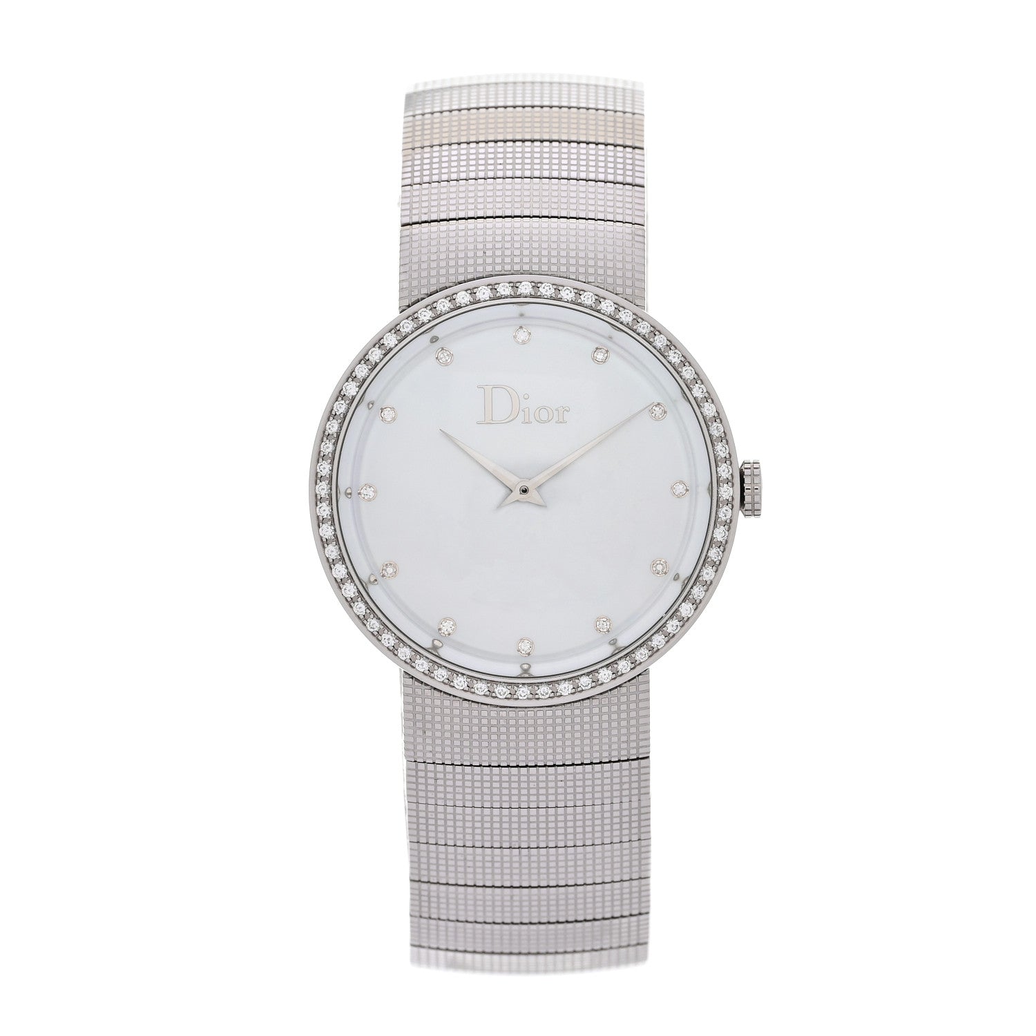 Christian Dior Stainless Steel Diamond Bezel Mother of Pearl 33mm La D De Dior Quartz Watch
