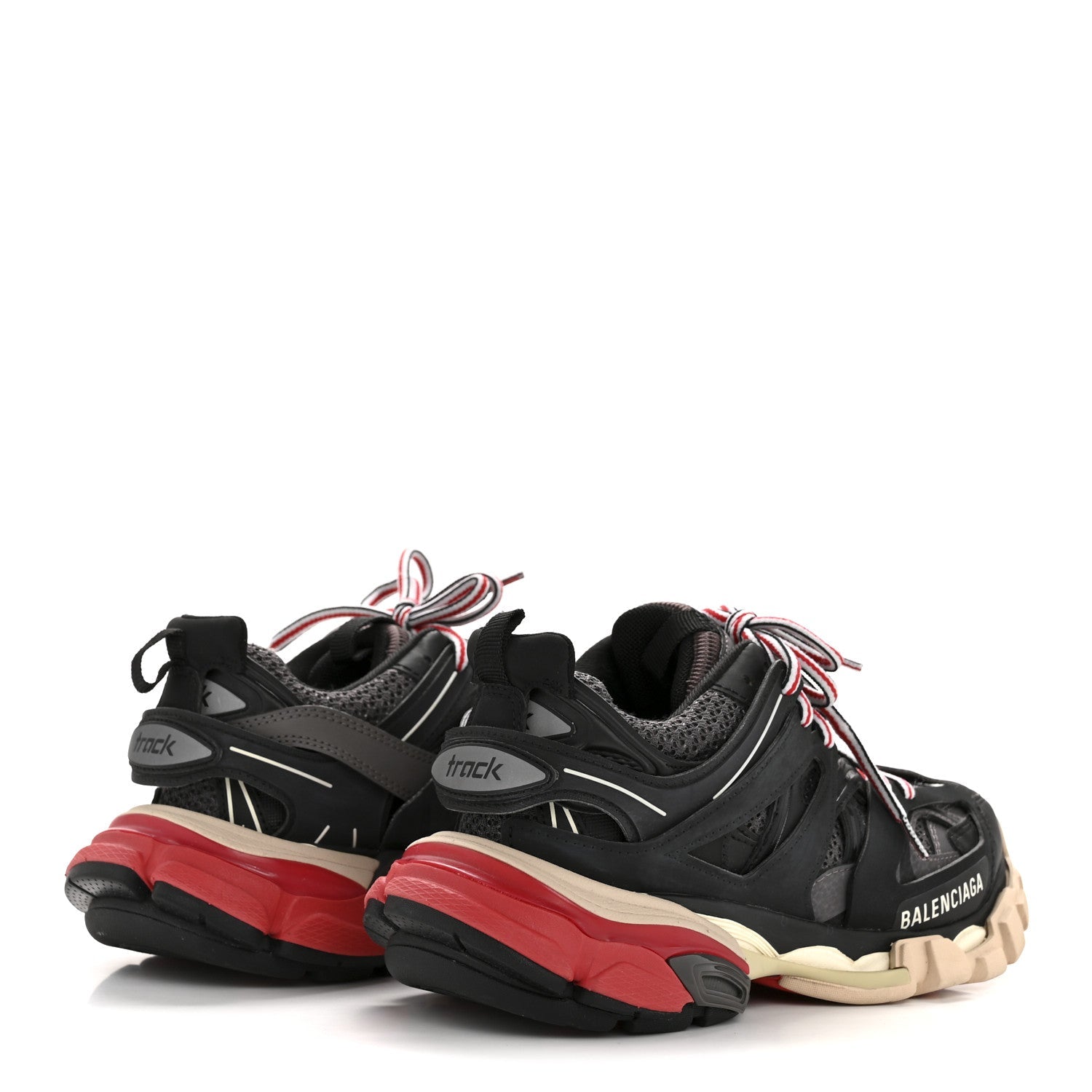 Balenciaga Mesh Nylon Fabric Womens Track Sneakers 35 Black Grey