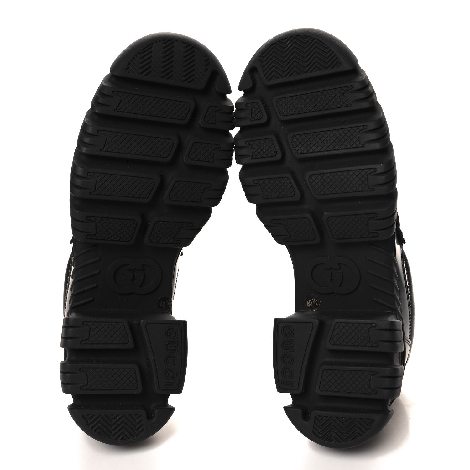 Gucci Magnum Calfskin Nappa Samoa Womens Horsebit Platform Chunky Lug Sole 40mm Loafers 40.5 Black