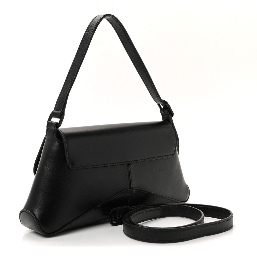 Balenciaga Box Calfskin Monochrome Small XX Flap Stretch Bag Black