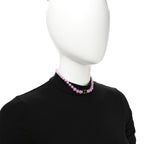 Christian Dior Metal Resin Bead 30 Montaigne Choker Necklace Pink Gold
