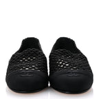 Chanel Knit Grosgrain Cap Toe CC Moccasin Loafers  36.5 Black