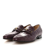Gucci Alligator Interlocking G Mens Loafers 8 Bordeaux