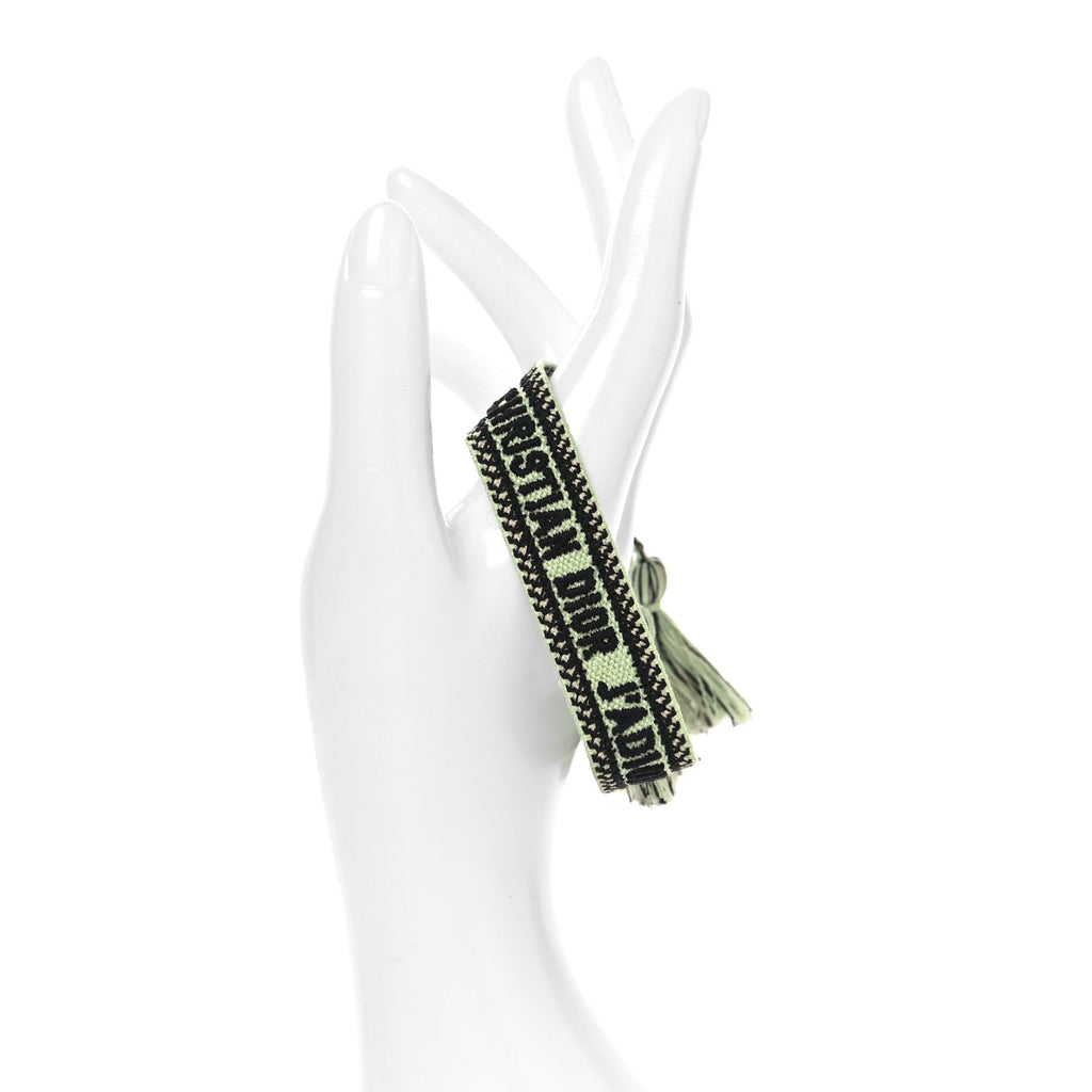 Christian Dior Woven Cotton J'Adior Friendship Bracelet Green