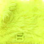 Balenciaga Faux Fur Medium Fluffy Hourglass Top Handle Bag Fluo Yellow